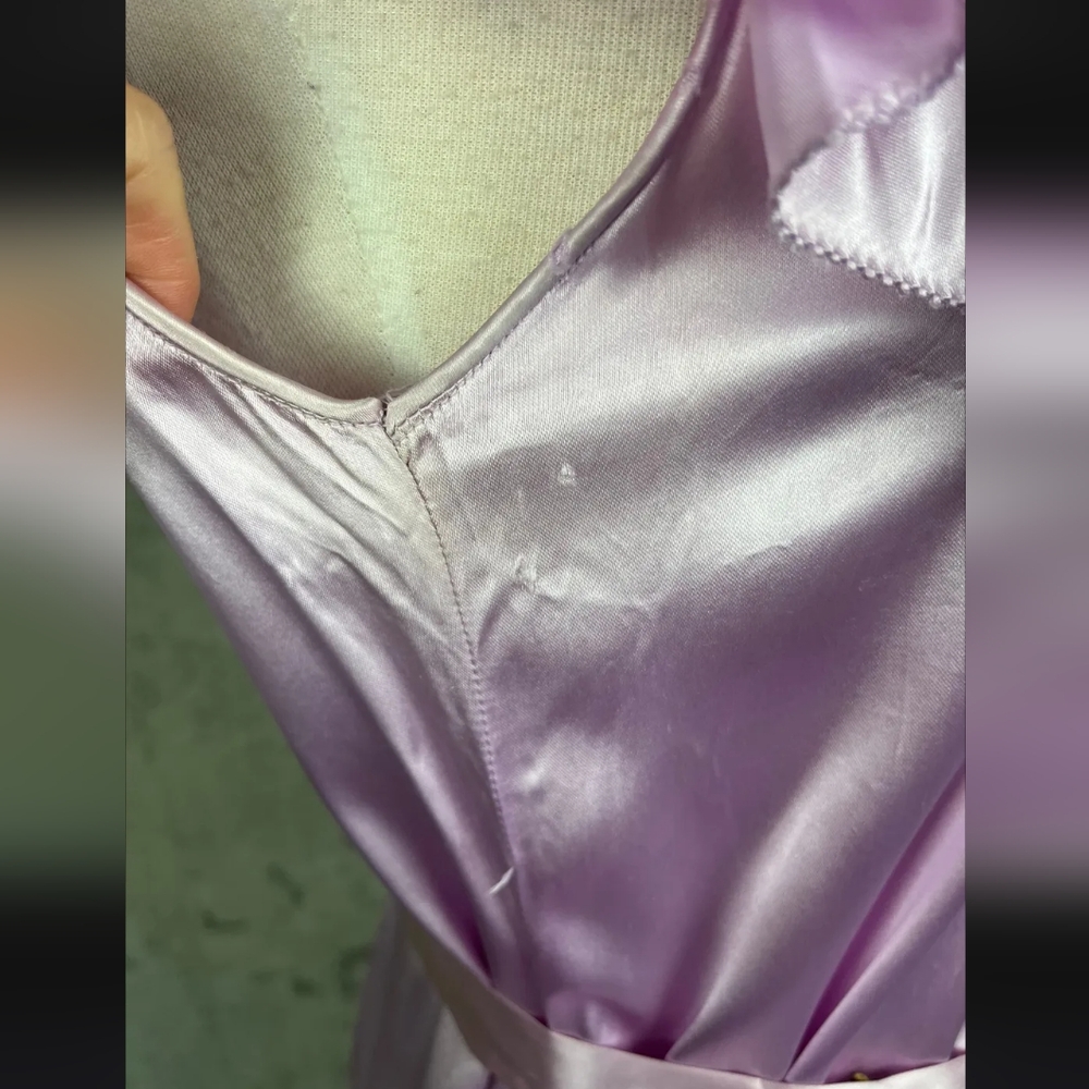 1930s Lavender Bias Cut Satin Gown - Picture 6 of 9
